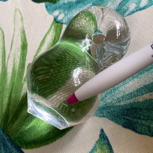 Large Vintage Glass Paperweight Baby Chick Bird Figurine Clear Tall 3.5 inches - Picture 12 of 12